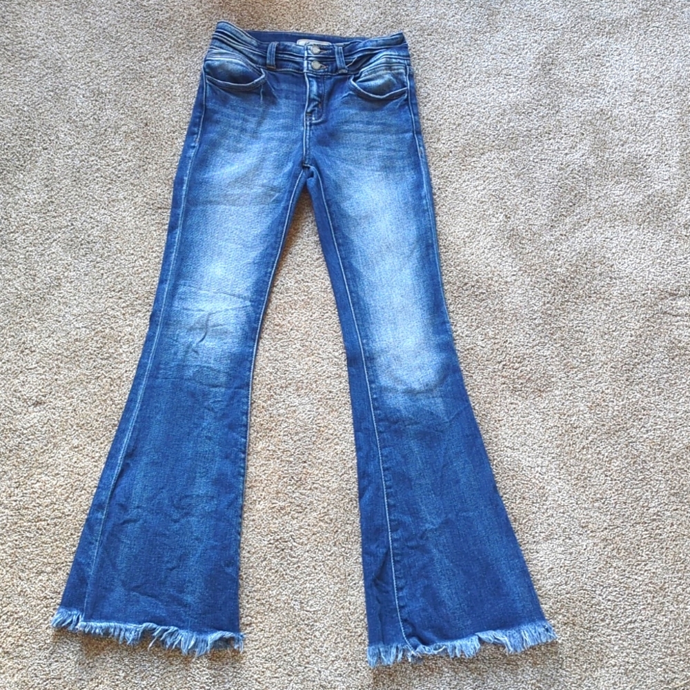 KanCan girls washed flare jeans